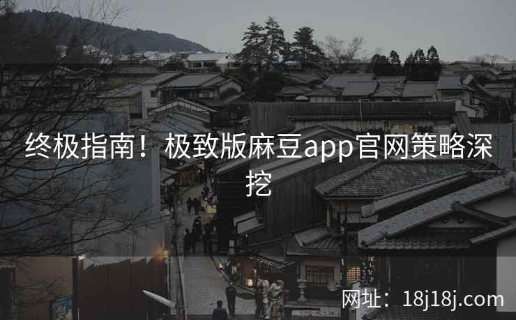 终极指南！极致版麻豆app官网策略深挖
