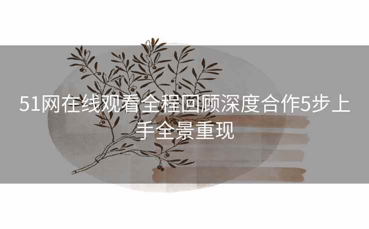 51网在线观看全程回顾深度合作5步上手全景重现