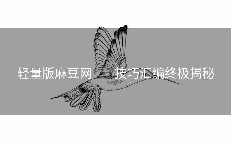轻量版麻豆网——技巧汇编终极揭秘