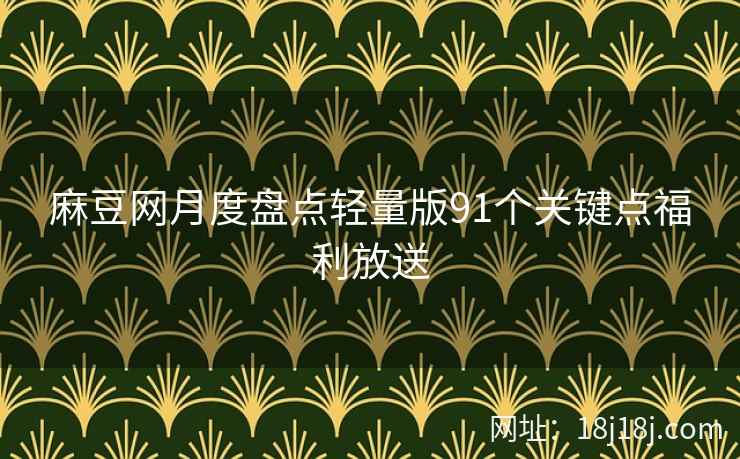 麻豆网月度盘点轻量版91个关键点福利放送